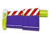 Minifigure Wing Mechanical with Red and White Danger Stripes and Purple Surface Pattern