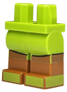 Hips and Legs with Molded Dark Orange Lower Legs / Boots and Printed Lime Shoes and Black Outlined Shirt Ends Pattern