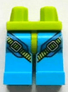 Hips and Dark Azure Legs with Blue and Lime Parachute Harness Straps and Silver Buckles Pattern