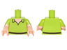 Torso Shirt with Open Collar, Light Nougat Neck, Dark Brown Belt Pattern / Light Nougat Arms with Lime Short Sleeves with Scalloped Edge Pattern / Light Nougat Hands