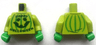 Torso Sweater with Dark Green 'HAPPY HALLOWEEN' and Pumpkin Jack O' Lantern with Bright Green Stripes Pattern (BAM) / Lime Arms / Bright Green Hands