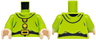 Torso Jacket with Turtleneck, Black Belt, Bright Light Orange Buckle and Buttons, Hood on Back Pattern / Lime Arms / Light Nougat Hands