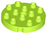 Duplo, Plate Round 4 x 4 with Hole with Locking Ridges
