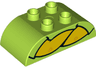 Duplo, Brick 2 x 4 Slope Curved Double with Shirt Sleeves and Crossed Yellow Arms Pattern