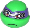 Minifigure, Head, Modified Ninja Turtle with Dark Purple Mask and Goggles Pattern (Donatello)