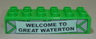 Duplo, Brick 2 x 6 with 'WELCOME TO GREAT WATERTON' Pattern