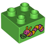 Duplo, Brick 2 x 2 with Caterpillar Pattern
