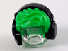 Minifigure, Hair Male Tousled with Black Headset with Microphone Pattern