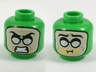 Minifigure, Head Dual Sided Balaclava, Light Nougat Face, Silver Round Sunglasses, Scowl / Eating Mustard Pattern