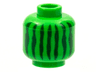 Minifigure, Head without Face with Dark Green Irregular Vertical Lines Pattern (Watermelon)