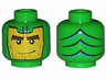 Minifigure, Head Balaclava with Green Goblin Face, Lines on Back Pattern