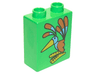 Duplo, Brick 1 x 2 x 2 with Colorful Bird Pattern