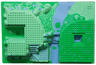 Baseplate, Raised 32 x 48 x 6 with Front and Back Steps with Medium Blue and Green Garden Pattern