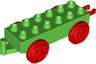 Duplo, Train Base 2 x 6 with Red Train Wheels and Movable Hook