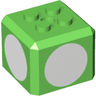 Brick, Modified Cube, 4 Studs on Top with White Circle Pattern on All Sides (Super Mario 1-Up Mushroom / Super Mushroom / Toadette Cap)