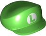 Large Figure Headgear, Luigi Cap with Capital Letter L in White Oval Pattern (Regular Luigi)