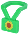 Minifigure Neck Lanyard with Badge with Yellow and Reddish Brown Sunflower Pattern