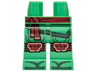 Hips and Legs with Dark Red Sash and Gold Knee Pads, Dark Green Robe Ends and Toes Pattern