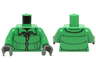 Torso Winter Jacket with Silver Zipper Pattern / Bright Green Arms / Dark Bluish Gray Hands