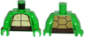 Torso Tan and Dark Tan Turtle Shell, Dark Brown Belt Pattern / Bright Green Arms / Bright Green Hands