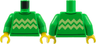 Torso Sweater with Bright Light Yellow Zigzag Lines Pattern / Bright Green Arms / Yellow Hands