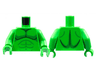 Torso Bare Chest with Black and Green Muscles Outline Pattern / Bright Green Arms / Bright Green Hands