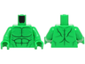 Torso Bare Chest with Dark Green and Green Muscles Outline, Chest Hair Pattern / Bright Green Arms / Bright Green Hands