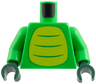 Torso Lime Belly with 3 Bright Green Stripes Pattern / Bright Green Arms / Dark Green Hands
