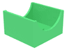 Container, Box 4 x 4 x 2 Bottom with Semicircle Cutout Ends