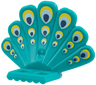 Minifigure Costume Turkey / Peacock Fan Tail with Yellow, Metallic Light Blue, and Dark Blue False Eyes Pattern