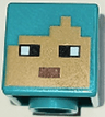 Minifigure, Head, Modified Cube with Pixelated Medium Nougat Face, Black Eyes, and Reddish Brown Mouth Pattern (Minecraft Tamer)