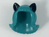 Minifigure, Hair Female Mid-Length Flipped Ends, Short Bangs, with Black Cat Ears Pattern