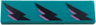 Tile 1 x 4 with 3 Black and Dark Pink Lightning Bolts Pattern Model Left Side