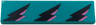 Tile 1 x 4 with 3 Black and Dark Pink Lightning Bolts Pattern Model Right Side