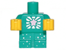 Body Baby / Toddler with Fixed Arms with Molded Yellow Hands and Printed Metallic Pink Star, Silver Rays and Dots Pattern