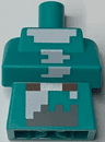 Torso, Modified Long with Folded Arms with Pixelated Dark Brown and Silver Belt and White and Dark Bluish Gray Minecraft Snow Villager Pattern