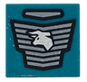 Tile 2 x 2 with Black and Dark Bluish Gray Vehicle Grille and White Bull Pattern