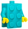 Torso, 2 x 3 Brick Costume / Dark Turquoise Arms / Yellow Hands (BAM)