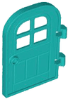 Door 1 x 4 x 6 Curved Top with Window with 4 Panes and Stud Handle, Reinforced Edge