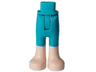 Mini Doll Hips and Trousers with Back Pockets with Molded Light Nougat Lower Legs / Boots Pattern - Thin Hinge