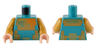 Torso Pixelated Gold, Medium Nougat, and Orange Armor Pattern / Pearl Gold Arms / Light Nougat Hands