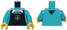 Torso Black Apron with Gold Pentagon and Paw Print over Shirt with White Collar Pattern / Dark Turquoise Arms / Yellow Hands