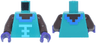 Torso Pixelated Umber and Dark Azure Neckline, Medium Azure Trim Pattern / Umber Arms / Dark Purple Hands
