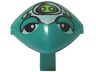 Minifigure, Head, Modified Martian with Clip with Eyes, Eyelids, Orange Freckles, and Lime and White Head Device Pattern