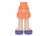 Mini Doll Hips and Shorts Folded Hem with Light Nougat Legs and Dark Purple Shoes Pattern - Thick Hinge