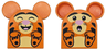 Duplo, Brick 2 x 2 x 2 Curved Top with Rounded Ears with Hands and Paws, Black Tiger Stripes, Bright Pink Nose, Bright Light Yellow Muzzle, Open Mouth Smile with Closed Eyes / Surprised Pattern (Tigger)