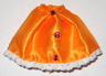Belville, Clothes Skirt Long, Satin with 3 Red Jewels and White Lace Trim