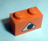 Brick 1 x 2 with Pumpkin Jack O' Lantern Eye Pattern