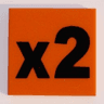 Tile 2 x 2 with Black 'x2' Pattern