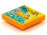 Tile 2 x 2 with BeatBit Album Cover - Orange Flying Cat Pattern